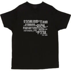 Tom Mann "Robbing The Rich" Quote T-Shirt -Tshirt Store robbing the poor tshirt 2 black mens v neck tshirt