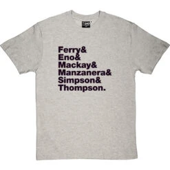 Roxy Music Line-Up T-Shirt -Tshirt Store roxy music line up tshirt 1 lightoxfordtshirt