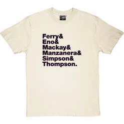 Roxy Music Line-Up T-Shirt -Tshirt Store roxy music line up tshirt 1 naturaltshirt