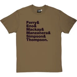 Roxy Music Line-Up T-Shirt -Tshirt Store roxy music line up tshirt 1 olivetshirt