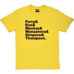 Roxy Music Line-Up T-Shirt -Tshirt Store roxy music line up tshirt 1 yellowtshirt