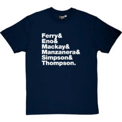 Roxy Music Line-Up T-Shirt -Tshirt Store roxy music line up tshirt 2 navybluetshirt