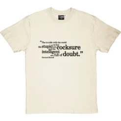 Bertrand Russell "Trouble With The World" Quote T-Shirt -Tshirt Store russell trouble with world tshirt 1 naturaltshirt