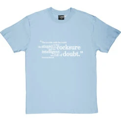 Bertrand Russell "Trouble With The World" Quote T-Shirt -Tshirt Store russell trouble with world tshirt 2 skybluetshirt