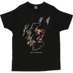 Scottish Whisky Map T-Shirt -Tshirt Store scottish whisky map tshirt 2 black mens v neck tshirt