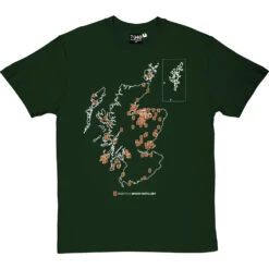 Scottish Whisky Map T-Shirt -Tshirt Store scottish whisky map tshirt 2 bottlegreentshirt