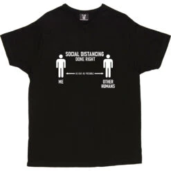 Social Distancing Done Right (Other Humans) T-Shirt -Tshirt Store sd dr humans tshirt 2 black mens v neck tshirt