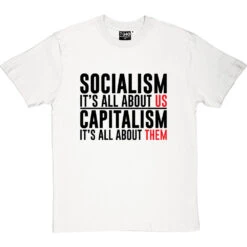 Socialism: It's All About Us T-Shirt -Tshirt Store socialism capitalism tshirt 1 whitetshirt