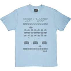 Space Invaders Knitting Pattern T-Shirt -Tshirt Store space invaders knitting tshirt 1 skybluetshirt