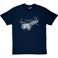 Space Shuttle Diagram T-Shirt -Tshirt Store space shuttle diagram tshirt 2 navybluetshirt