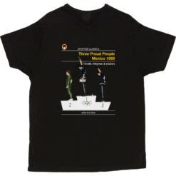 Sporting Classics: Three Proud People, Mexico 1968 By Tommie Smith And John Carlos T-Shirt 21 Sporting Classics: Three Proud People, Mexico 1968 By Tommie Smith And John Carlos T-Shirt -Tshirt Store sporting classics mexico 68 tshirt black mens v neck tshirt