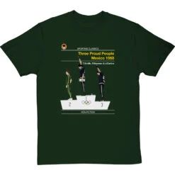 Sporting Classics: Three Proud People, Mexico 1968 By Tommie Smith And John Carlos T-Shirt 15 Sporting Classics: Three Proud People, Mexico 1968 By Tommie Smith And John Carlos T-Shirt -Tshirt Store sporting classics mexico 68 tshirt bottlegreentshirt