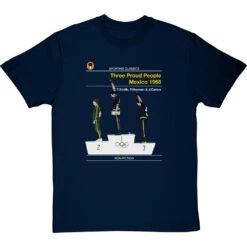 Sporting Classics: Three Proud People, Mexico 1968 By Tommie Smith And John Carlos T-Shirt 17 Sporting Classics: Three Proud People, Mexico 1968 By Tommie Smith And John Carlos T-Shirt -Tshirt Store sporting classics mexico 68 tshirt navybluetshirt