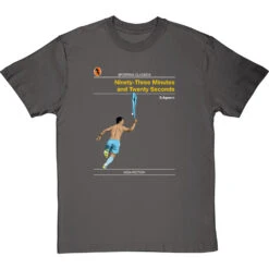 Sporting Classics: Ninety-Three Minutes And Twenty Seconds By Sergio Agüero T-Shirt -Tshirt Store sporting classics ninety three minutes tshirt charcoaltshirt