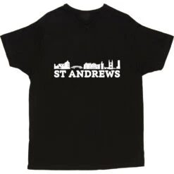 St Andrews Landmarks T-Shirt -Tshirt Store st andrews landmarks tshirt 2 black mens v neck tshirt