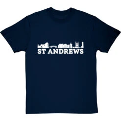 St Andrews Landmarks T-Shirt -Tshirt Store st andrews landmarks tshirt 2 navybluetshirt