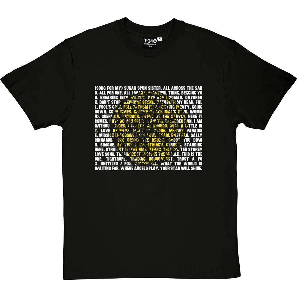 The Stone Roses Songs T-Shirt 1 The Stone Roses Songs T-Shirt