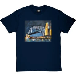 Sydney Harbour Bridge By Hadrian Richards T-Shirt 22 Sydney Harbour Bridge By Hadrian Richards T-Shirt -Tshirt Store sydney harbour bridge tshirt navybluetshirt