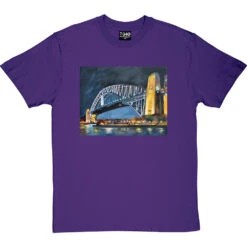 Sydney Harbour Bridge By Hadrian Richards T-Shirt 26 Sydney Harbour Bridge By Hadrian Richards T-Shirt -Tshirt Store sydney harbour bridge tshirt purpletshirt