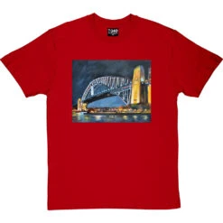 Sydney Harbour Bridge By Hadrian Richards T-Shirt 20 Sydney Harbour Bridge By Hadrian Richards T-Shirt -Tshirt Store sydney harbour bridge tshirt redtshirt