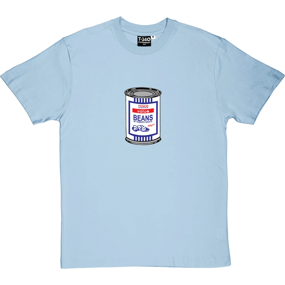 Tesco Baked Beans Tin T-Shirt 1 Tesco Baked Beans Tin T-Shirt