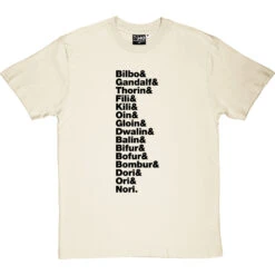 The Hobbit Line-Up T-Shirt -Tshirt Store the hobbit j r r tolkien line up tshirt 1 naturaltshirt
