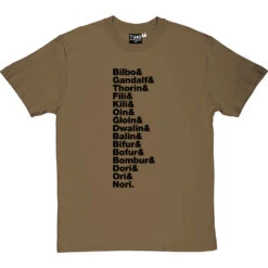 The Hobbit Line-Up T-Shirt -Tshirt Store the hobbit j r r tolkien line up tshirt 1 olivetshirt