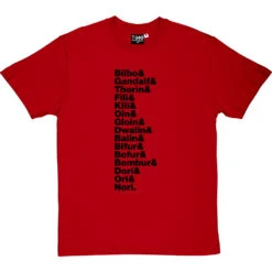 The Hobbit Line-Up T-Shirt -Tshirt Store the hobbit j r r tolkien line up tshirt 1 redtshirt