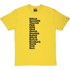 The Hobbit Line-Up T-Shirt -Tshirt Store the hobbit j r r tolkien line up tshirt 1 yellowtshirt