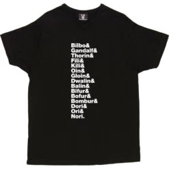 The Hobbit Line-Up T-Shirt -Tshirt Store the hobbit j r r tolkien line up tshirt 2 black mens v neck tshirt
