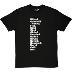 The Hobbit Line-Up T-Shirt -Tshirt Store the hobbit j r r tolkien line up tshirt 2 blacktshirt