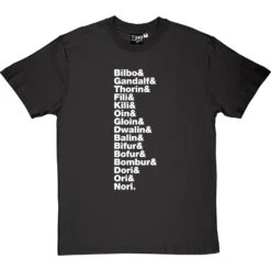 The Hobbit Line-Up T-Shirt -Tshirt Store the hobbit j r r tolkien line up tshirt 2 charcoaltshirt