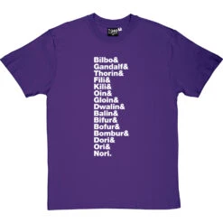The Hobbit Line-Up T-Shirt -Tshirt Store the hobbit j r r tolkien line up tshirt 2 purpletshirt