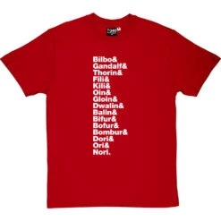 The Hobbit Line-Up T-Shirt -Tshirt Store the hobbit j r r tolkien line up tshirt 2 redtshirt