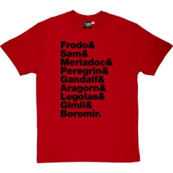 The Lord Of The Rings (The Nine Walkers) Line-Up T-Shirt 28 The Lord Of The Rings (The Nine Walkers) Line-Up T-Shirt -Tshirt Store the lord of the rings j r r tolkien line up tshirt 1 redtshirt
