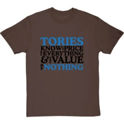 Tories Know The Price Of Everything And The Value Of Nothing T-Shirt