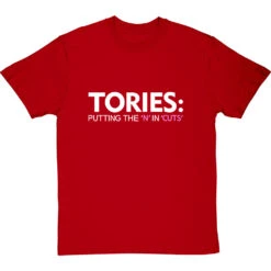 Tories: Putting The 'N' In 'Cuts' T-Shirt -Tshirt Store tories putting the n in cuts tshirt 178 redtshirt