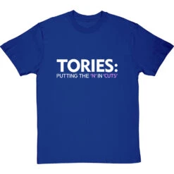 Tories: Putting The 'N' In 'Cuts' T-Shirt -Tshirt Store tories putting the n in cuts tshirt 178 royalbluetshirt