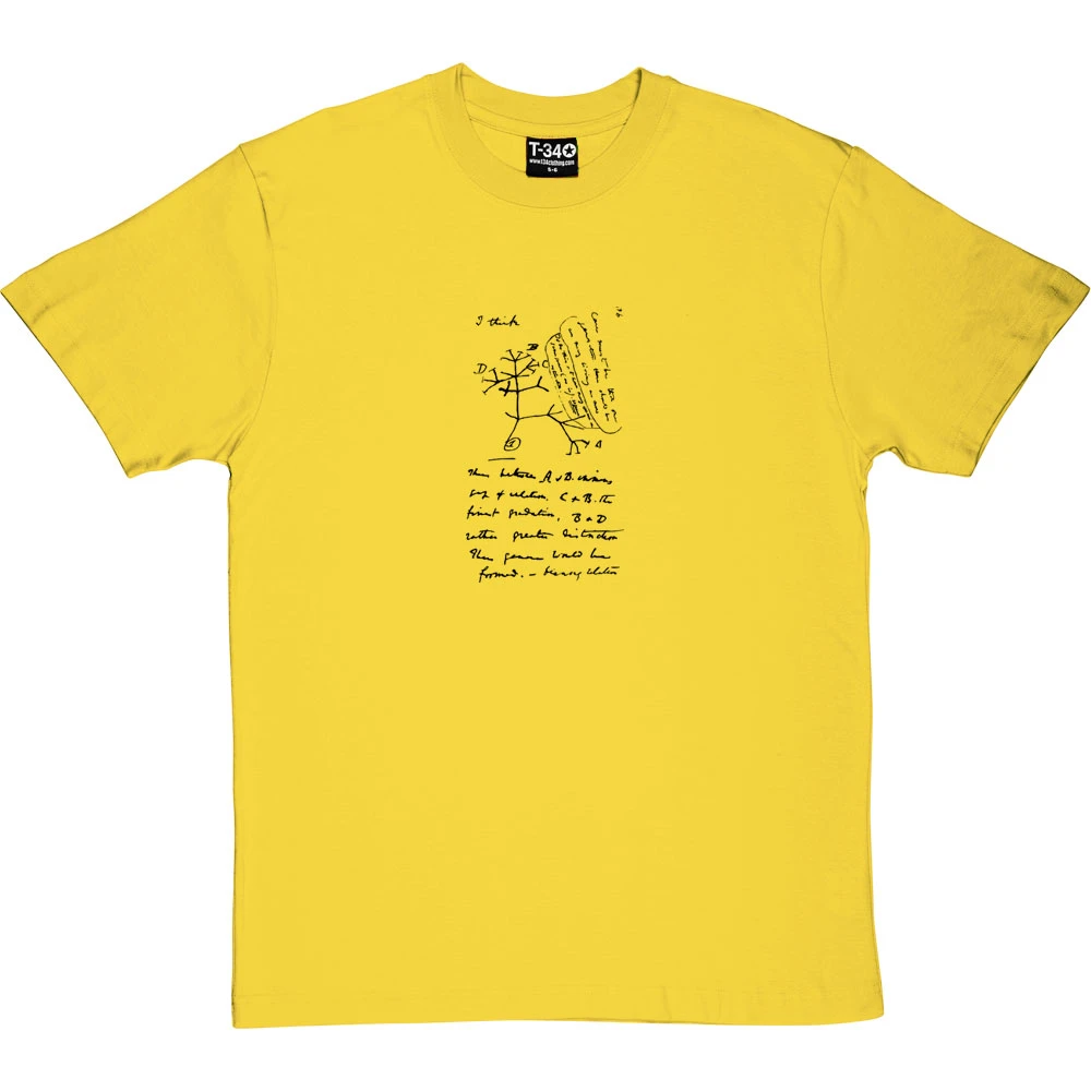 Charles Darwin Tree Of Life Sketch T-Shirt 2 Charles Darwin Tree Of Life Sketch T-Shirt - Image 2