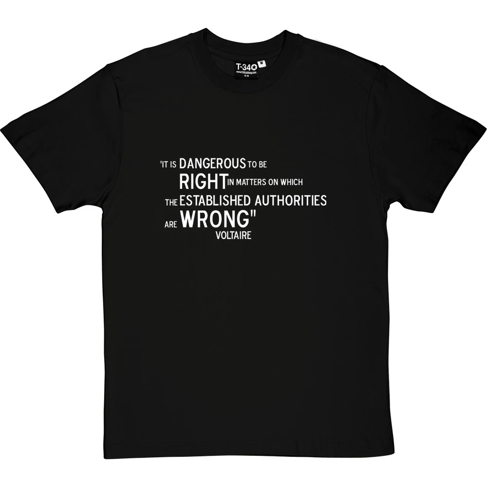 Voltaire "Right And Wrong" Quote T-Shirt 3 Voltaire "Right And Wrong" Quote T-Shirt - Image 3