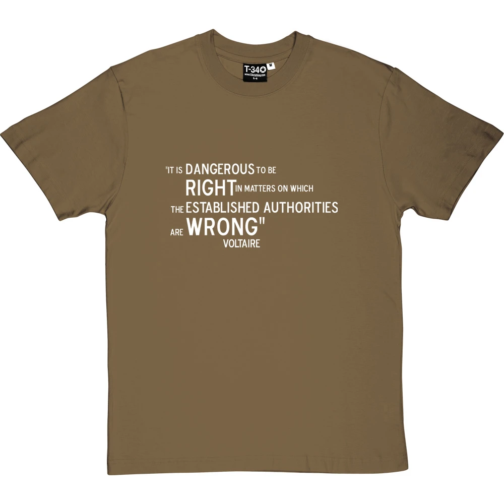 Voltaire "Right And Wrong" Quote T-Shirt 2 Voltaire "Right And Wrong" Quote T-Shirt - Image 2