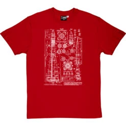 Vostok Diagram T-Shirt -Tshirt Store vostok 1 diagram tshirt 2 redtshirt