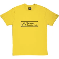 Warning: Contains Nuts T-Shirt -Tshirt Store warningcontainsnuts 1 yellowtshirt