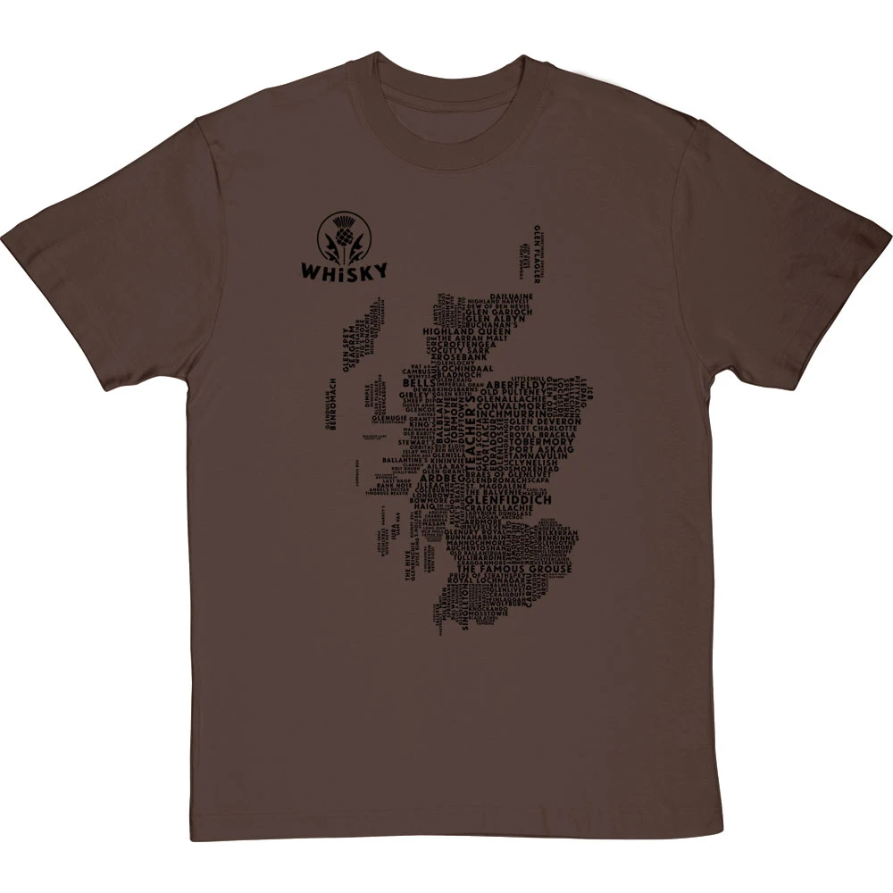 Scottish Whisky Typography Map T-Shirt 19 Scottish Whisky Typography Map T-Shirt - Image 19