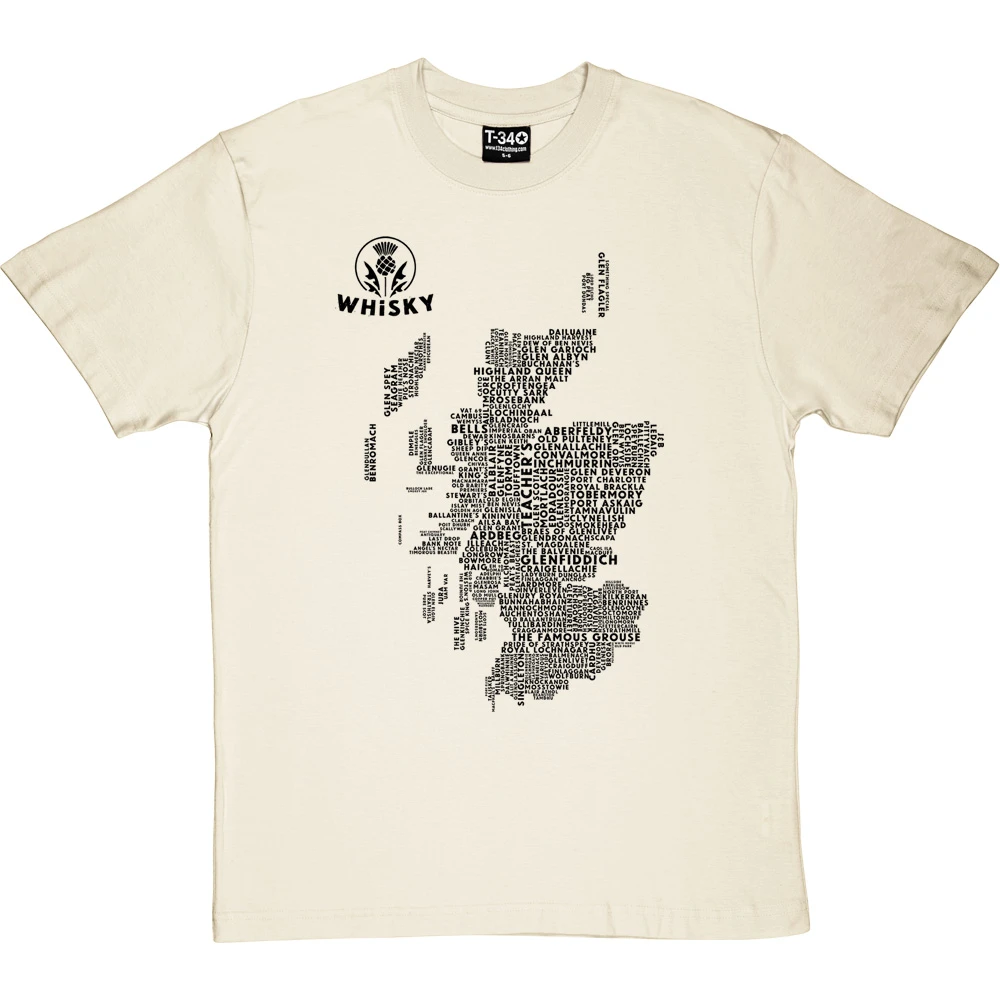 Scottish Whisky Typography Map T-Shirt 20 Scottish Whisky Typography Map T-Shirt - Image 20