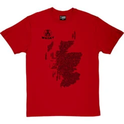 Scottish Whisky Typography Map T-Shirt 35 Scottish Whisky Typography Map T-Shirt -Tshirt Store whisky type map tshirt 1 redtshirt