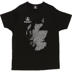 Scottish Whisky Typography Map T-Shirt 31 Scottish Whisky Typography Map T-Shirt -Tshirt Store whisky type map tshirt 2 black mens v neck tshirt