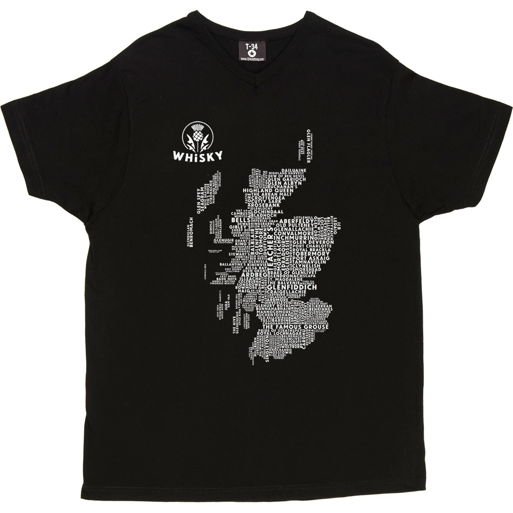 Scottish Whisky Typography Map T-Shirt 12 Scottish Whisky Typography Map T-Shirt - Image 12
