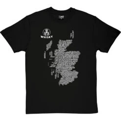 Scottish Whisky Typography Map T-Shirt 24 Scottish Whisky Typography Map T-Shirt -Tshirt Store whisky type map tshirt 2 blacktshirt