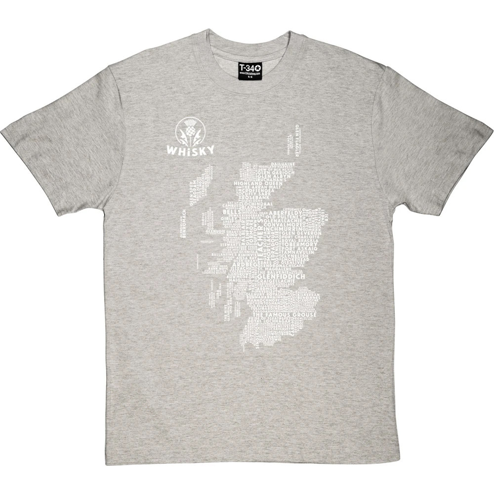 Scottish Whisky Typography Map T-Shirt 17 Scottish Whisky Typography Map T-Shirt - Image 17